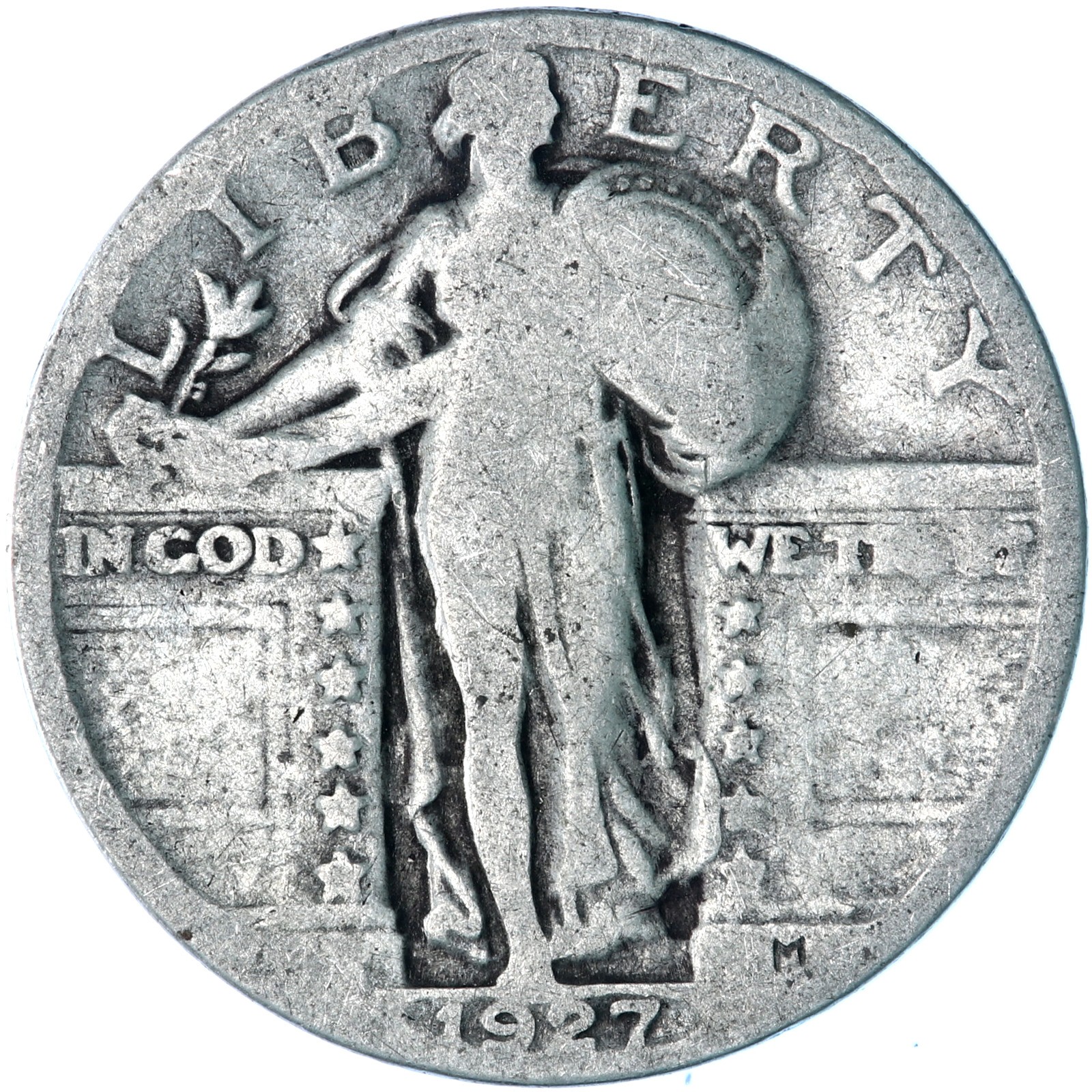 1927 (P) Standing Liberty Quarter 90% Silver Good GD