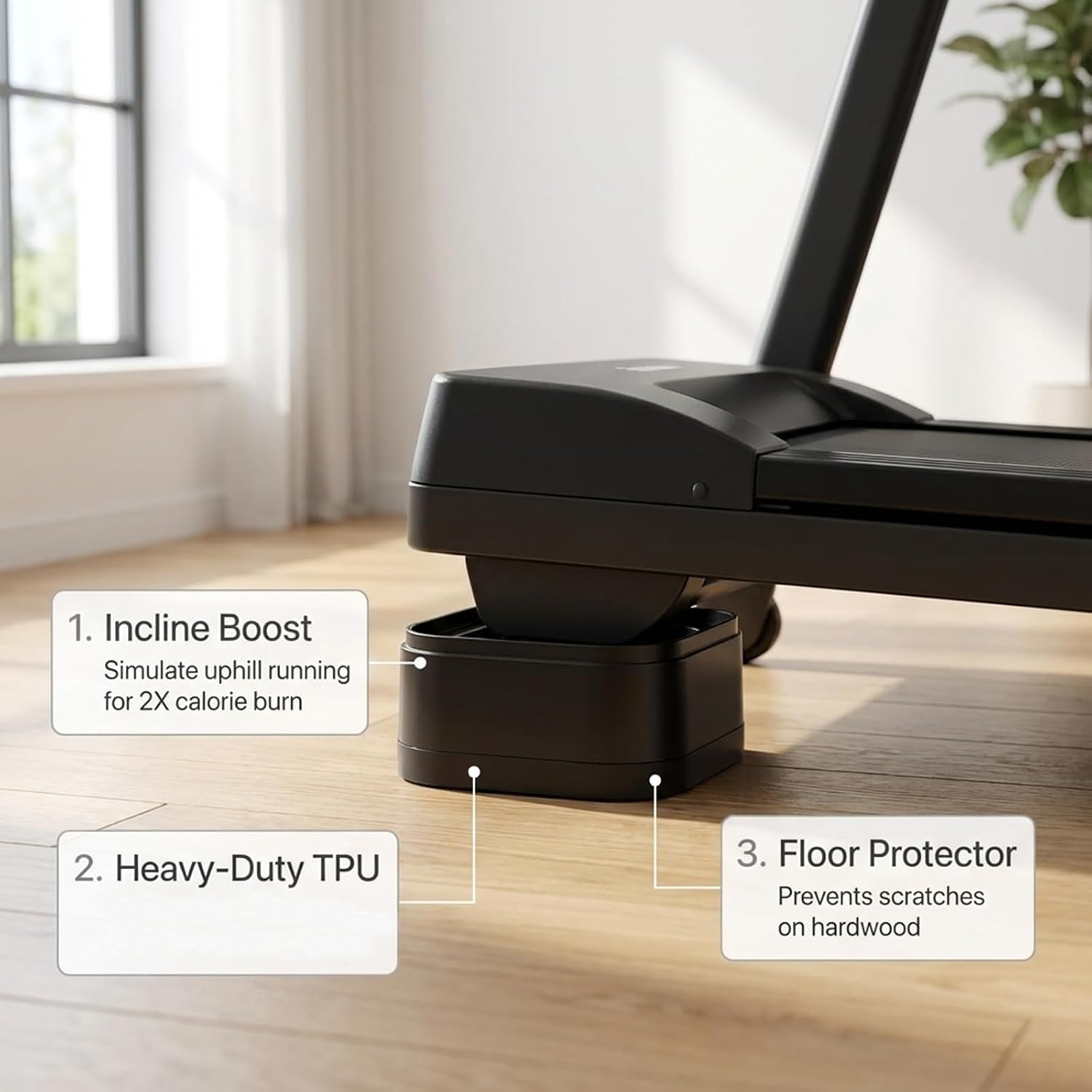 4-Pack Treadmill Incline Riser Blocks, Stackable Adjustable Bed Lifts Risers Fur
