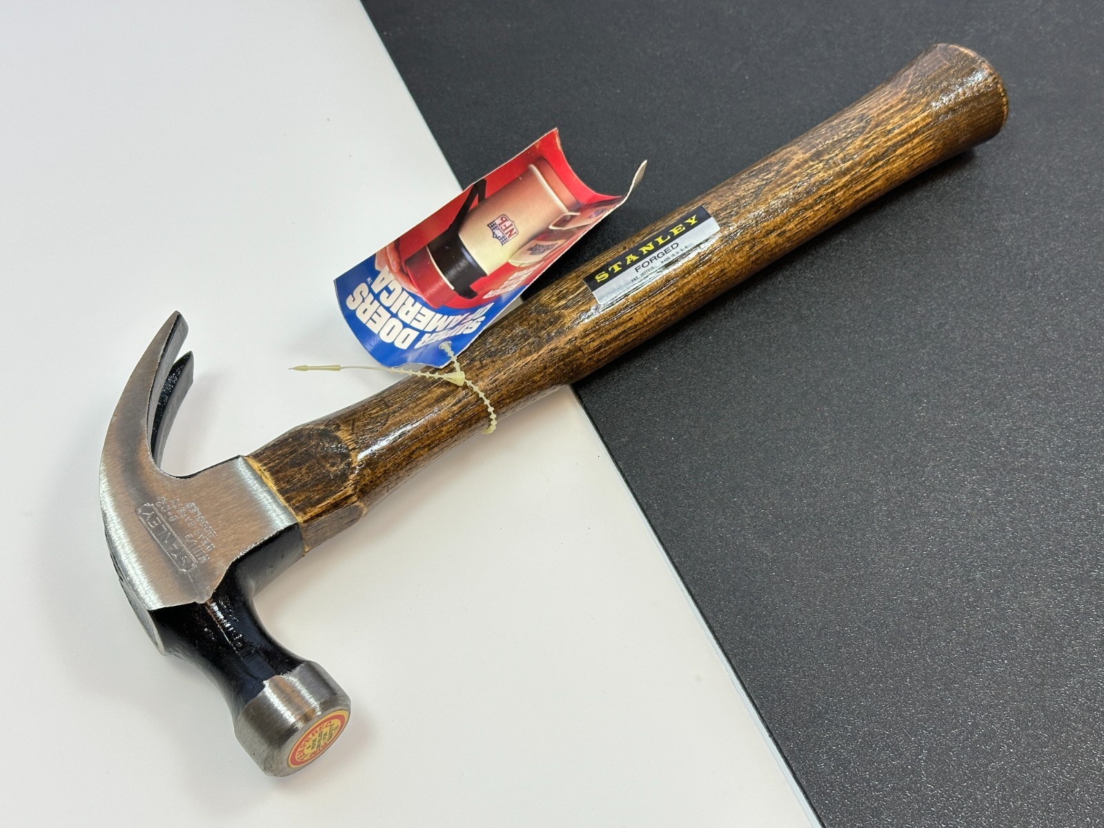 Stanley Tools USA (NOS NEW) H111 1/2  16oz Claw Hammer, Grained Wood Handle, Tag