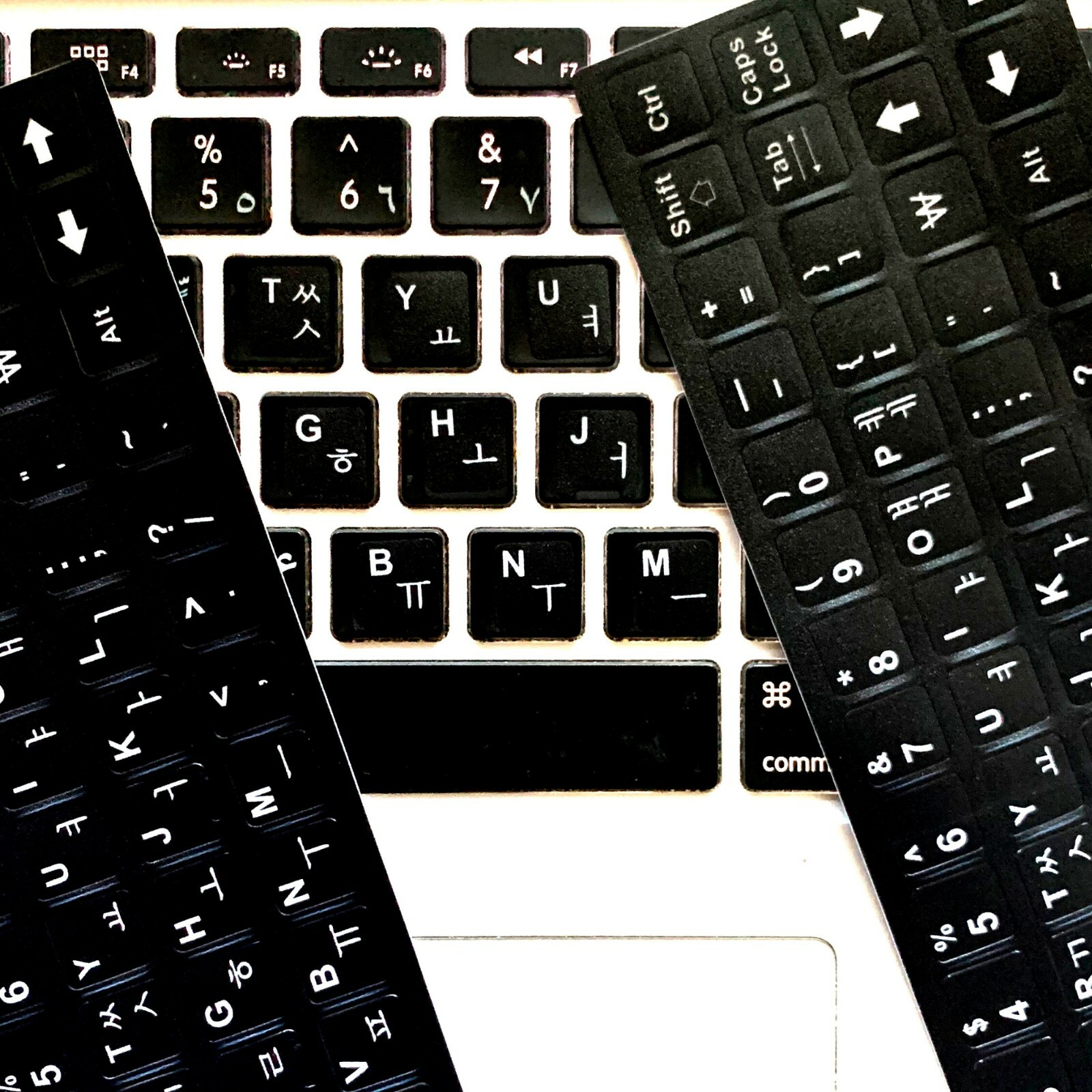 2PCS Korean keyboard stickers Waterproof Replacement Computer Laptop White
