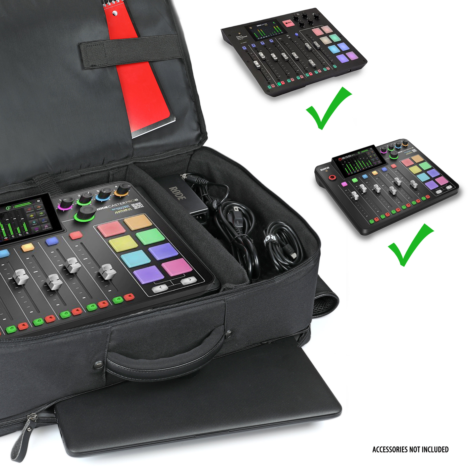 GOgroove Audio Mixer Backpack- Podcast Mixer Case Compatible with RODECaster Pro