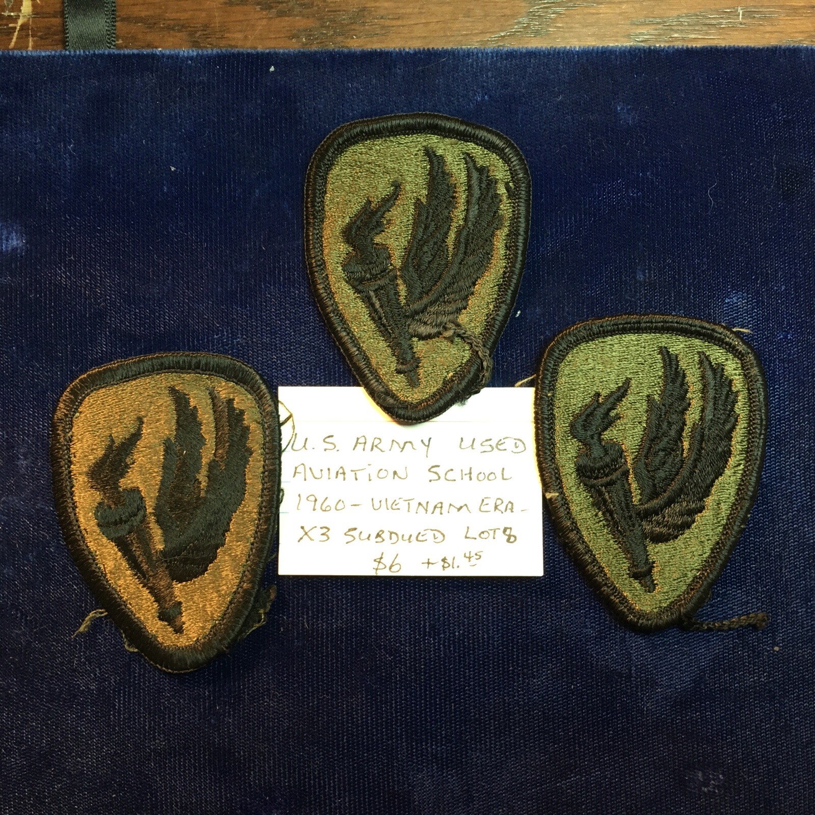 US ARMY 1960’S AVIATION SCHOOL VIETNAM ERA, X3 PC, USED SUBDUED  LOT # 8