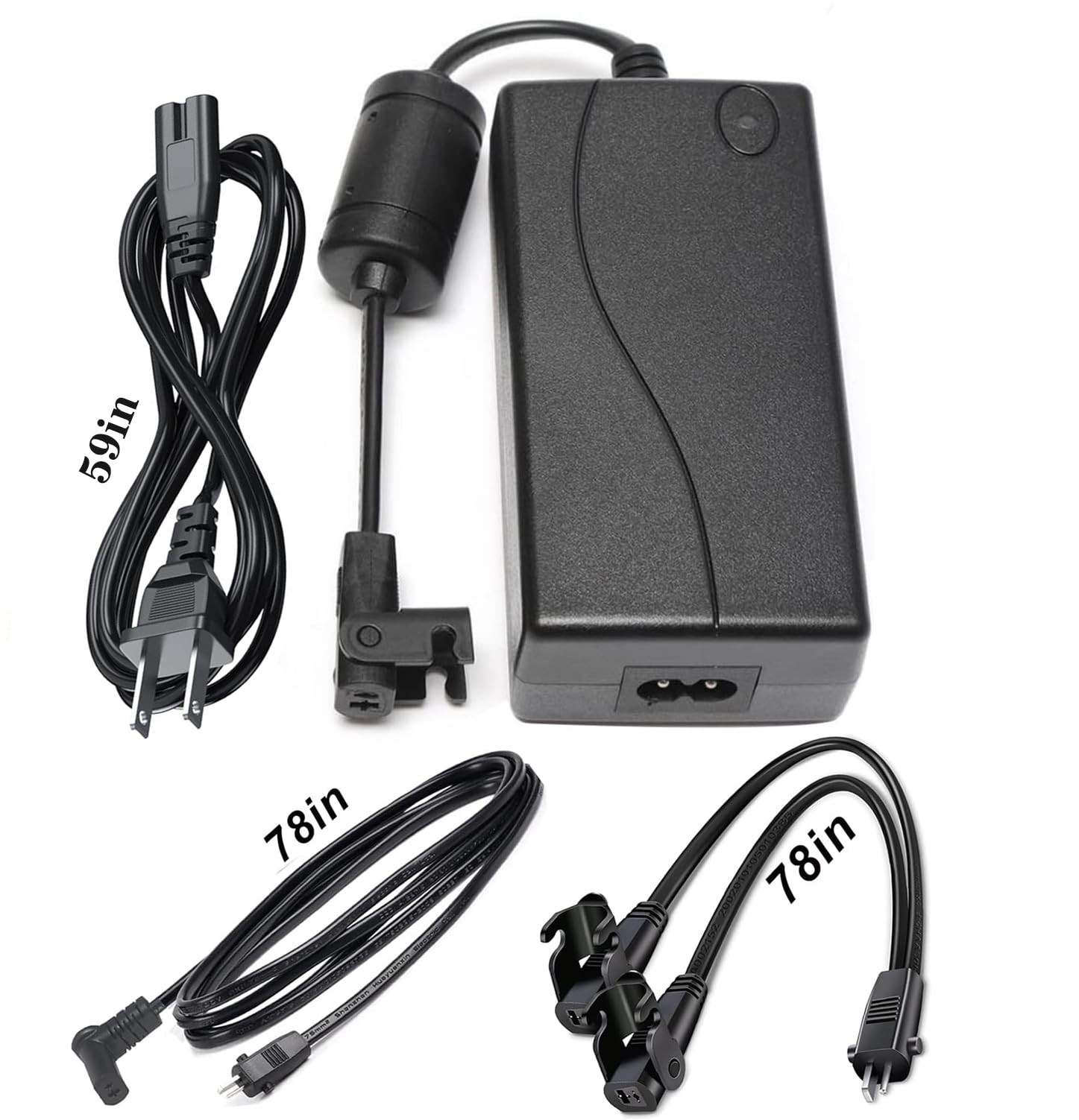 Universal Dual Motor Power Supply Transformer with AC Cord, L black