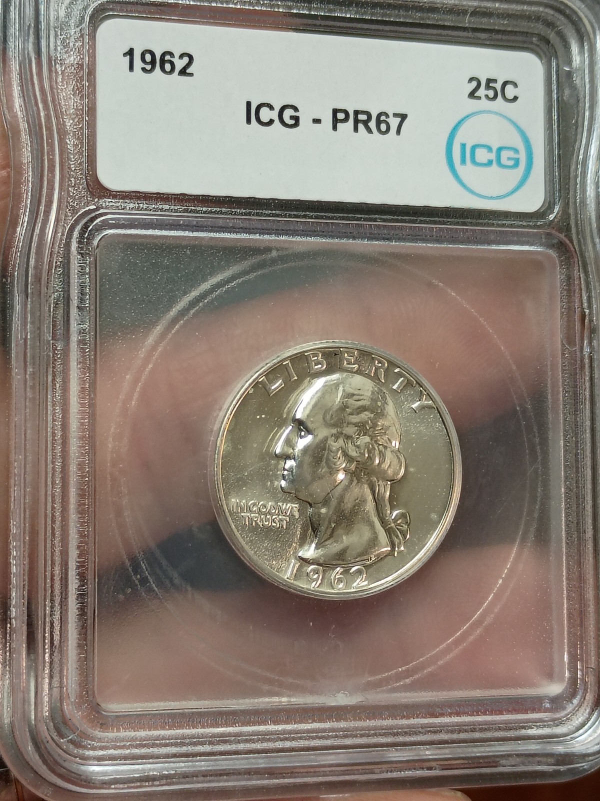 1962 ICG Silver Proof Quarter - Graded Proof 67. Beautiful Coin.
