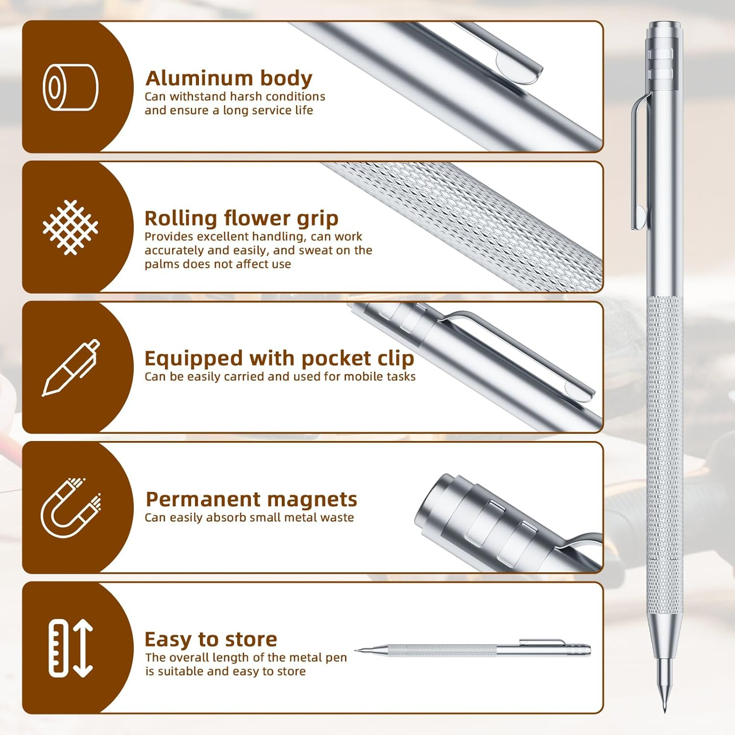 2-Pack Tungsten Carbide Scriber, Metal Scribe Tool with 25 Replacement Marking T