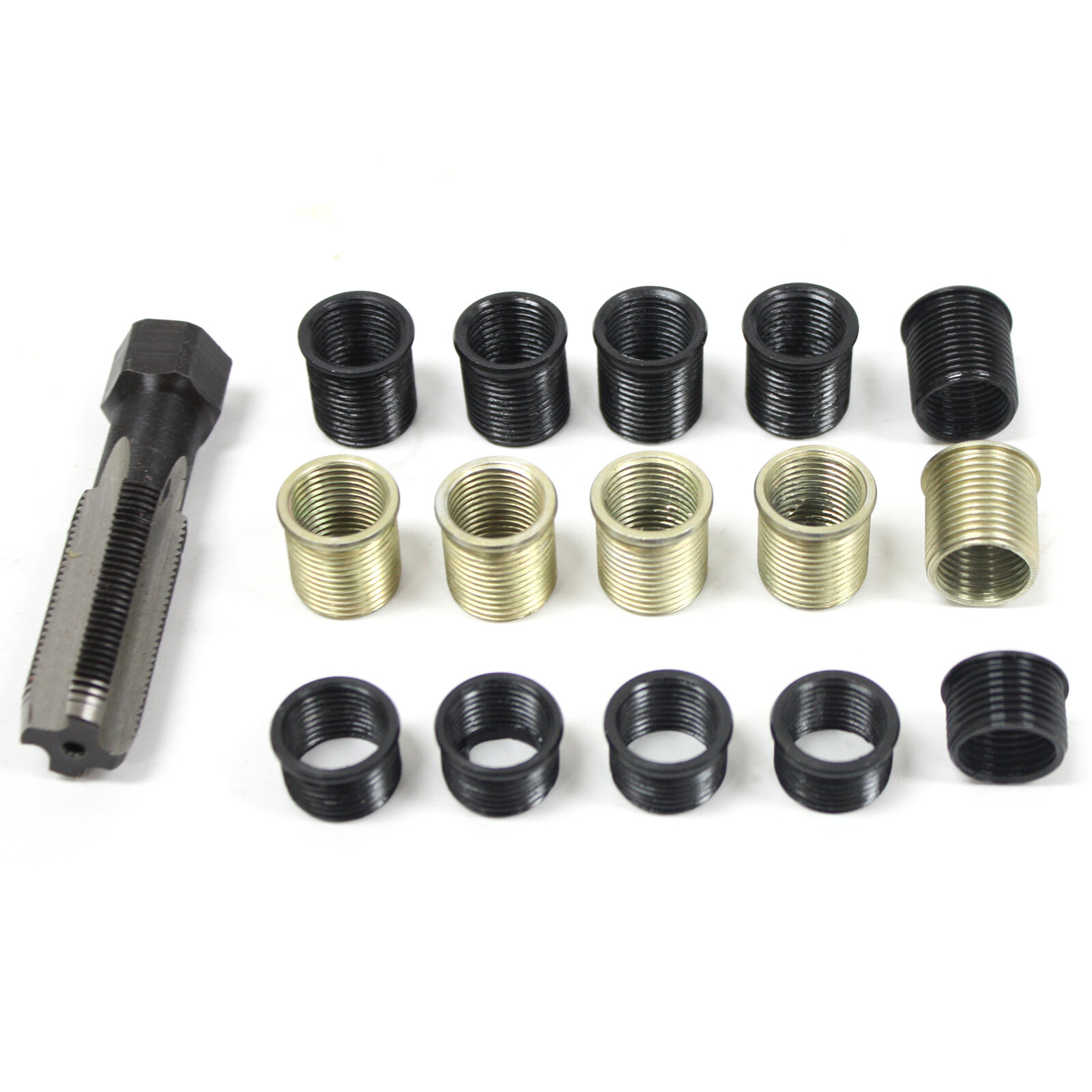 16pc Spark Plug Thread Repair Rethreading Tool Kit M16 Threaded Coil Insert