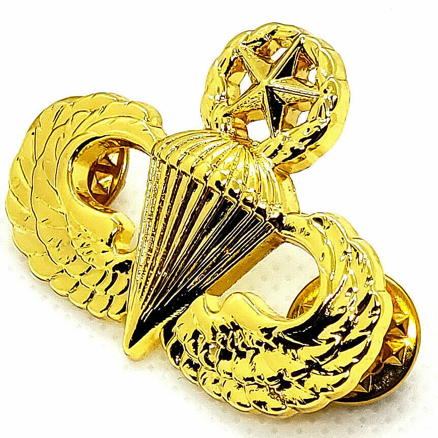 US ARMY Airborne MASTER Parachutist Paratrooper Jump Wings Pin GOLD PLATED Badge