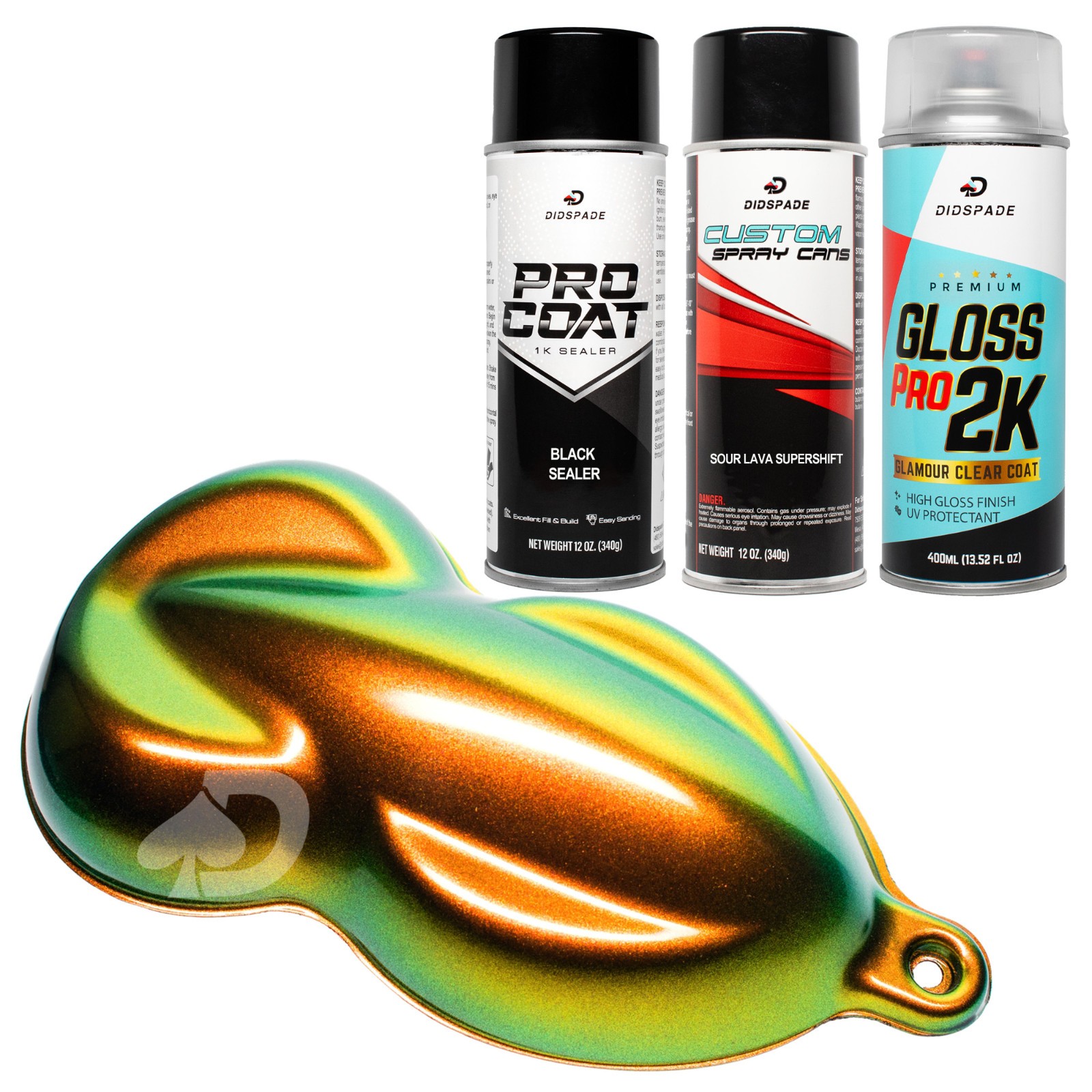 Sour Lava SuperShift Chameleon Spray Paint Kit Orange, Gold, Lime Green