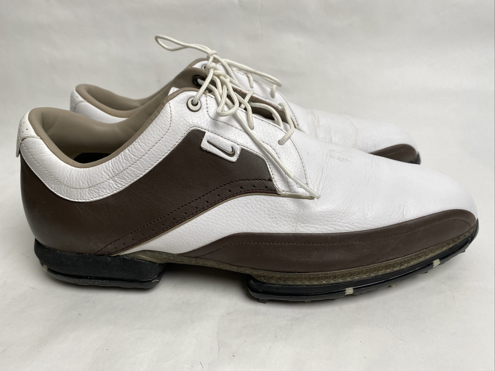 NIKE GOLF White And Brown Men’s Size 12 Golf Shoes