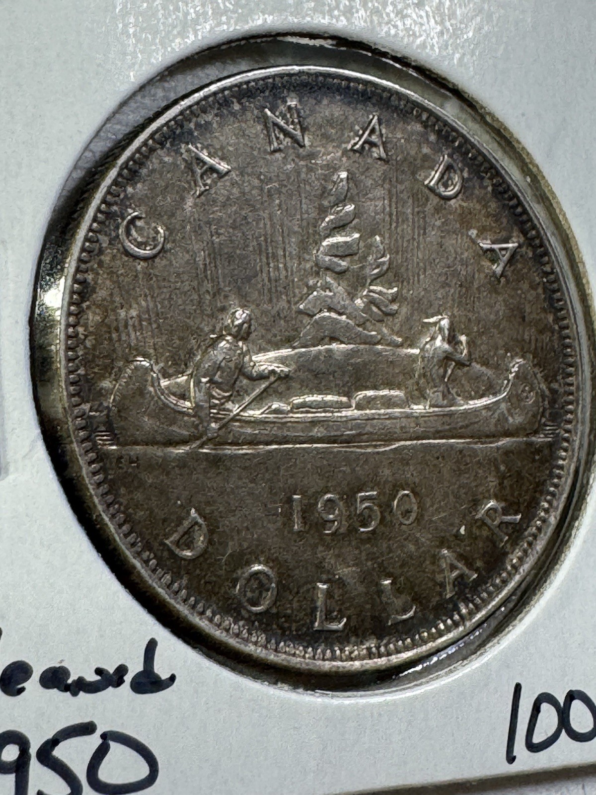 1950 Canada $1 Silver Coin Cleaned Low Mintage