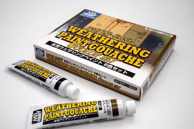 Mr. Hobby WTS01 Water-Based Weathering Paint Gouache 6 Color Set