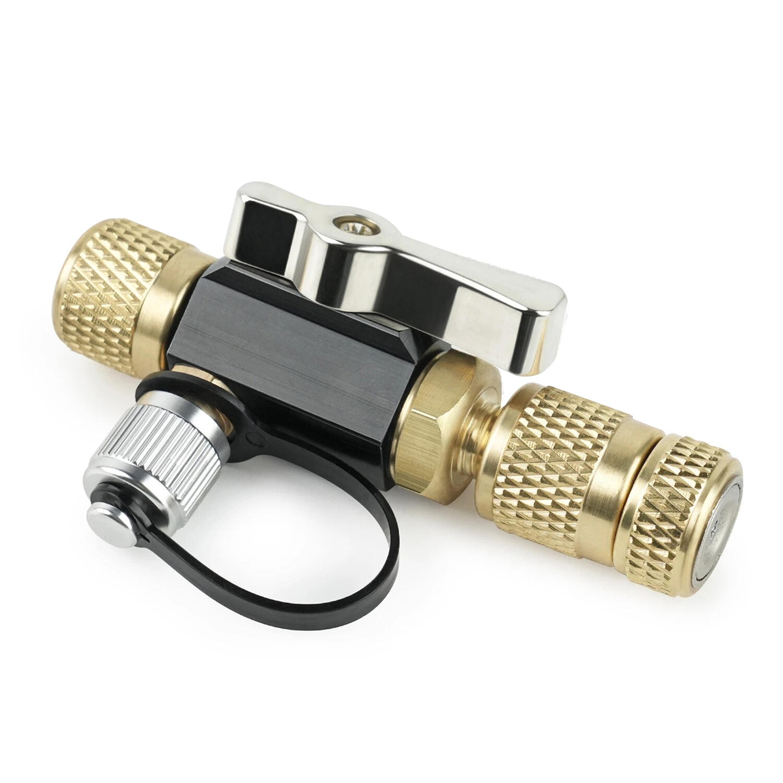 Vacuum Rated 1/4" Valve Core Removal Tool with Pressure Port for HVAC Repair
