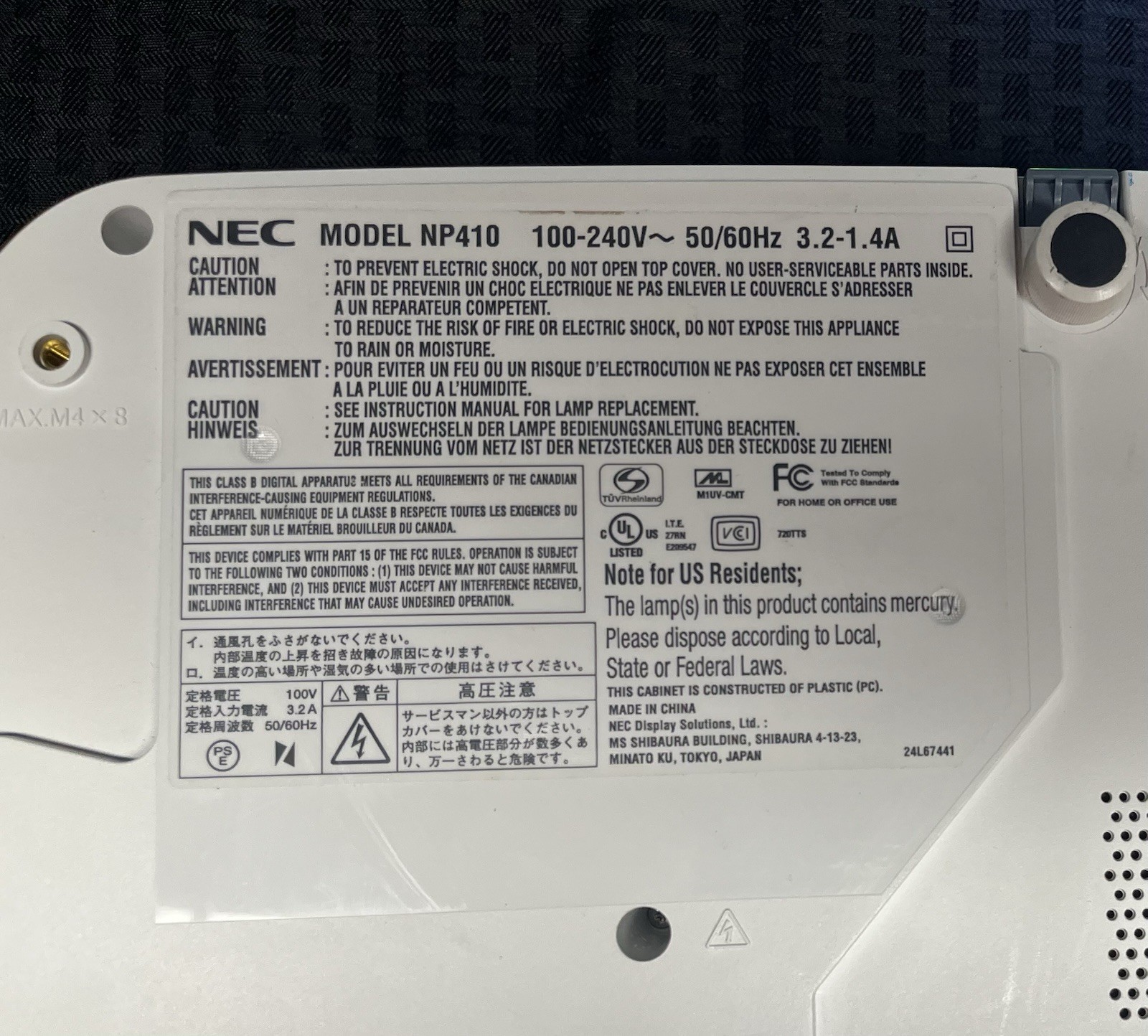 White NEC LCD Projector