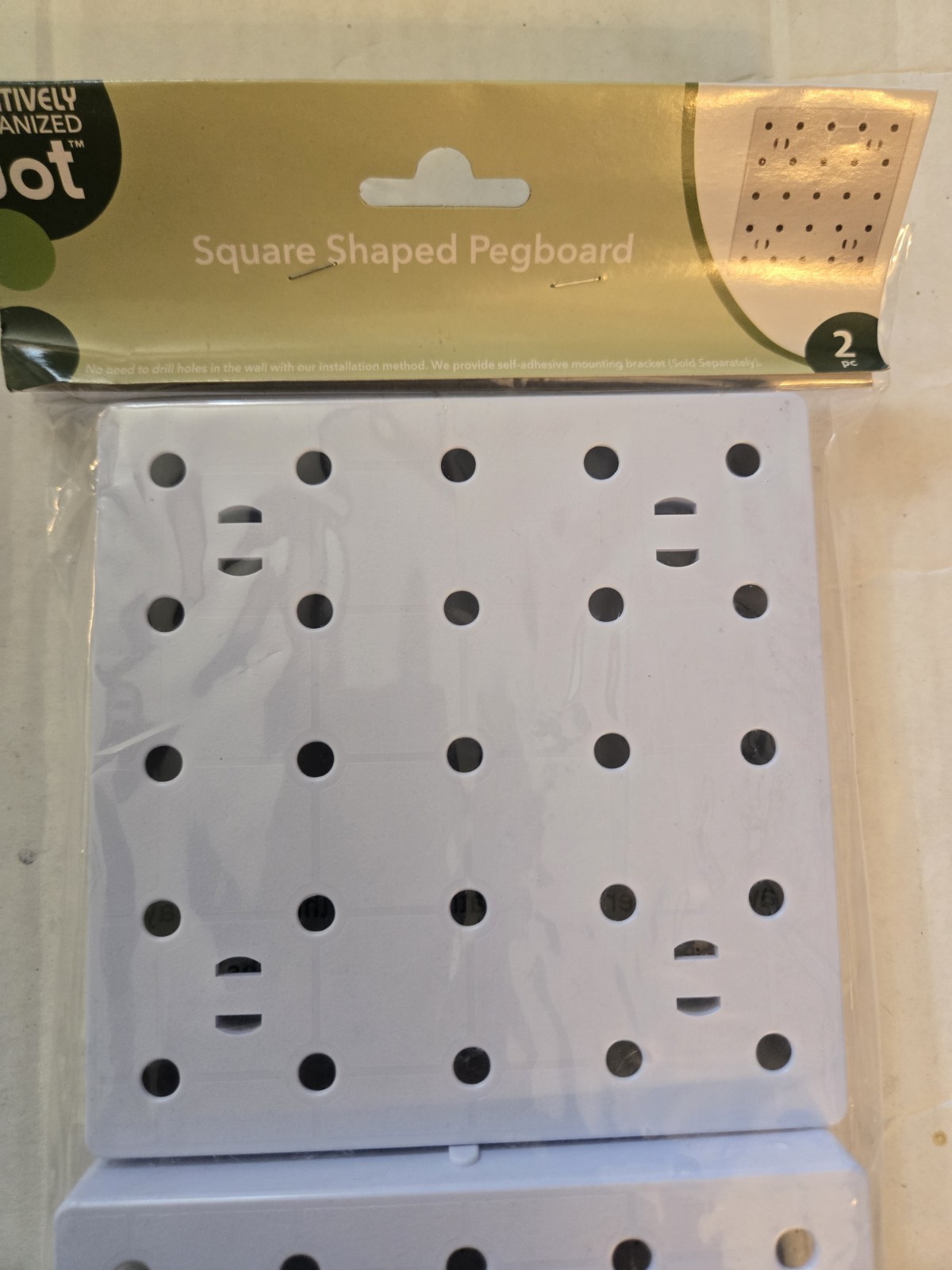 Jot 2pk 5" Square Pegboards White