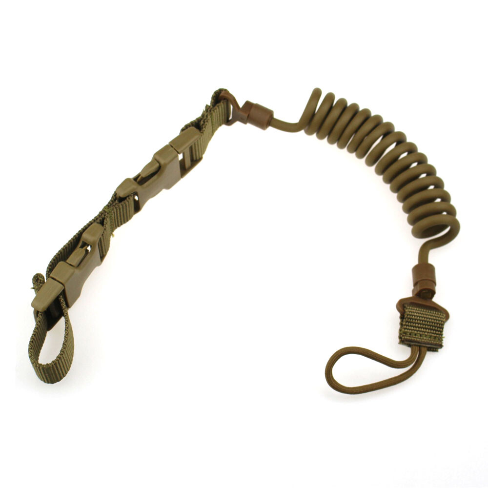 Tactical Secure Lanyard Spring Pistol Gun Sling Practical Security Leash