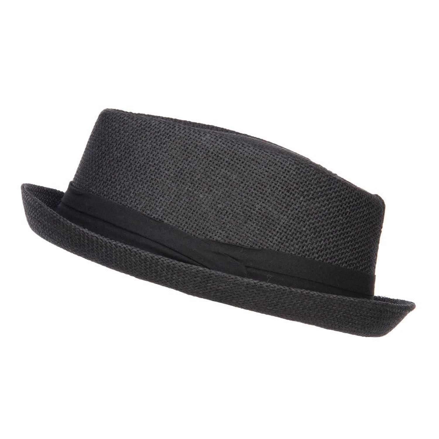 Big Size Solid Upbrim Pork Pie Fedora XX-Large-3X-Large Black