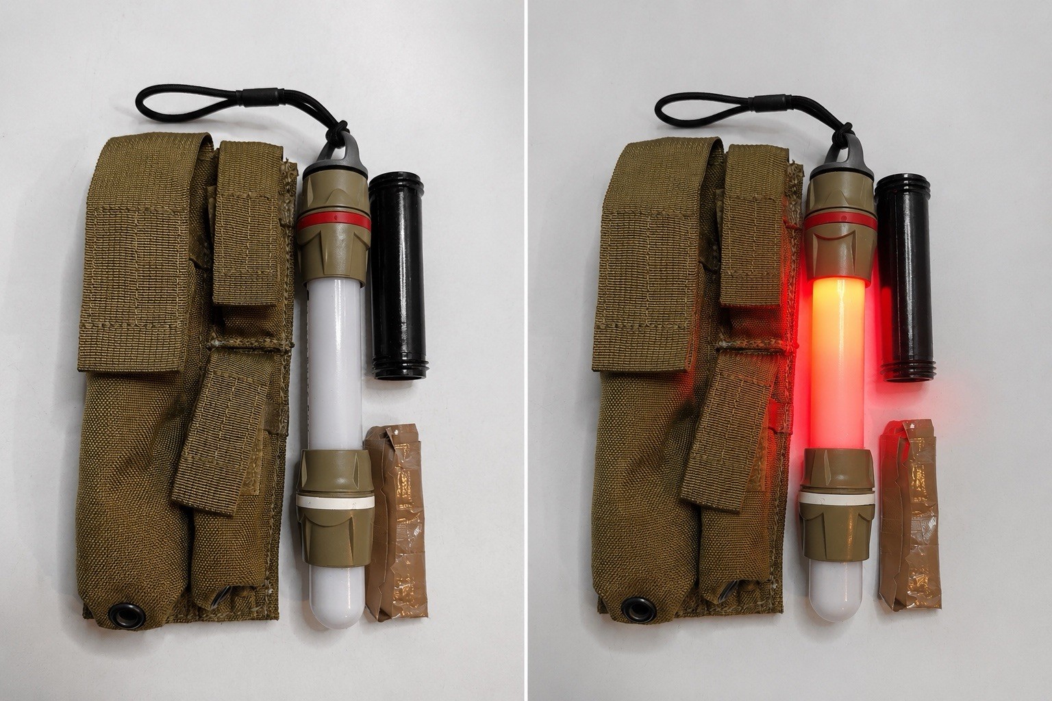 US Army Night Ops LED Handheld Flashlight Molle Pouch & Batteries LAZERBRIGHT