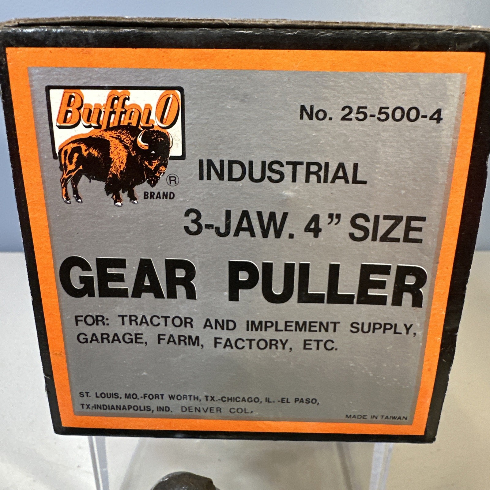Industrial Gear Puller Heavy Gauge Steel 3 - Jaw, 4" Size Drop Forge Buffalo