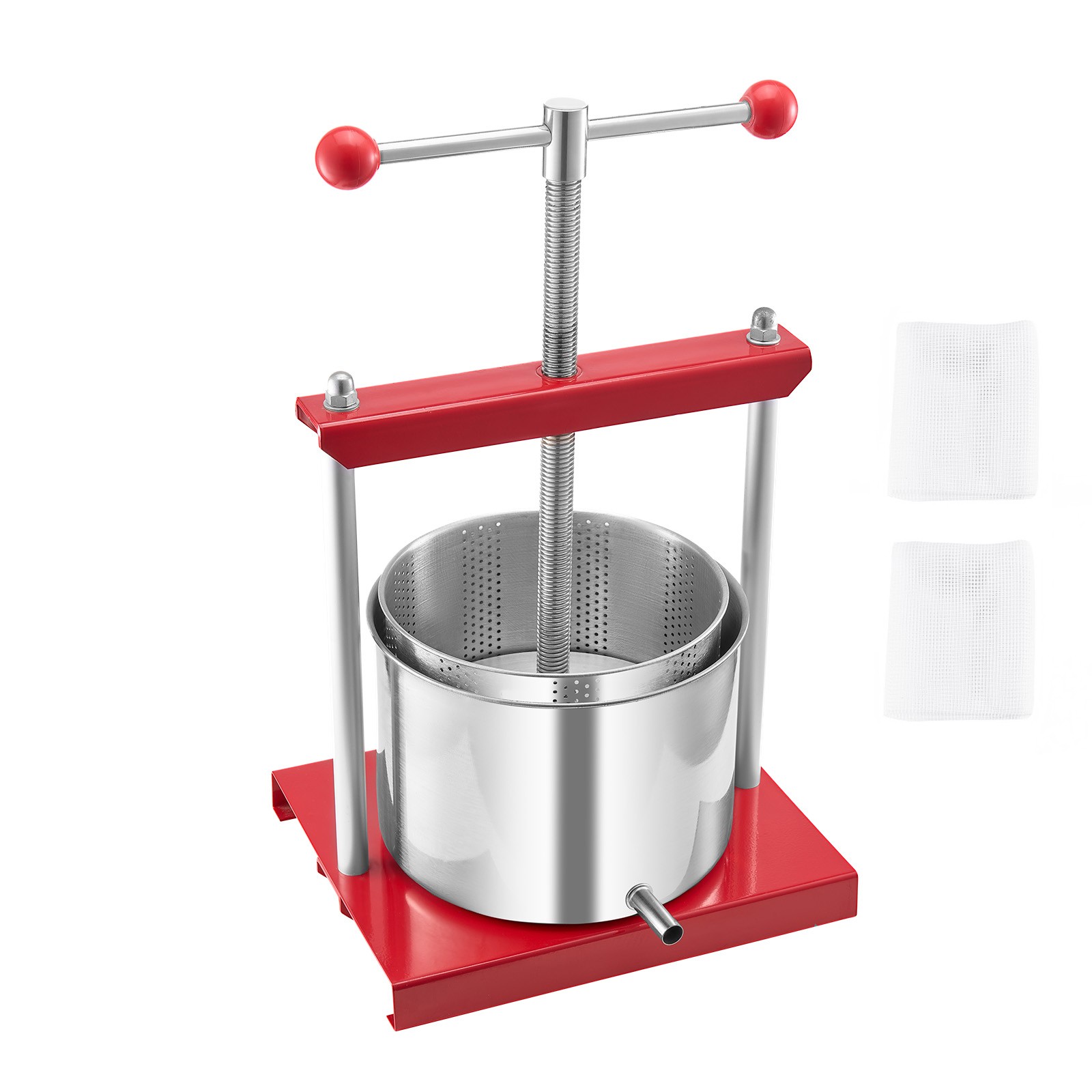 Fruit Wine Press Manual Press for Wine Making 1.6 Gal/6L Stainless Steel