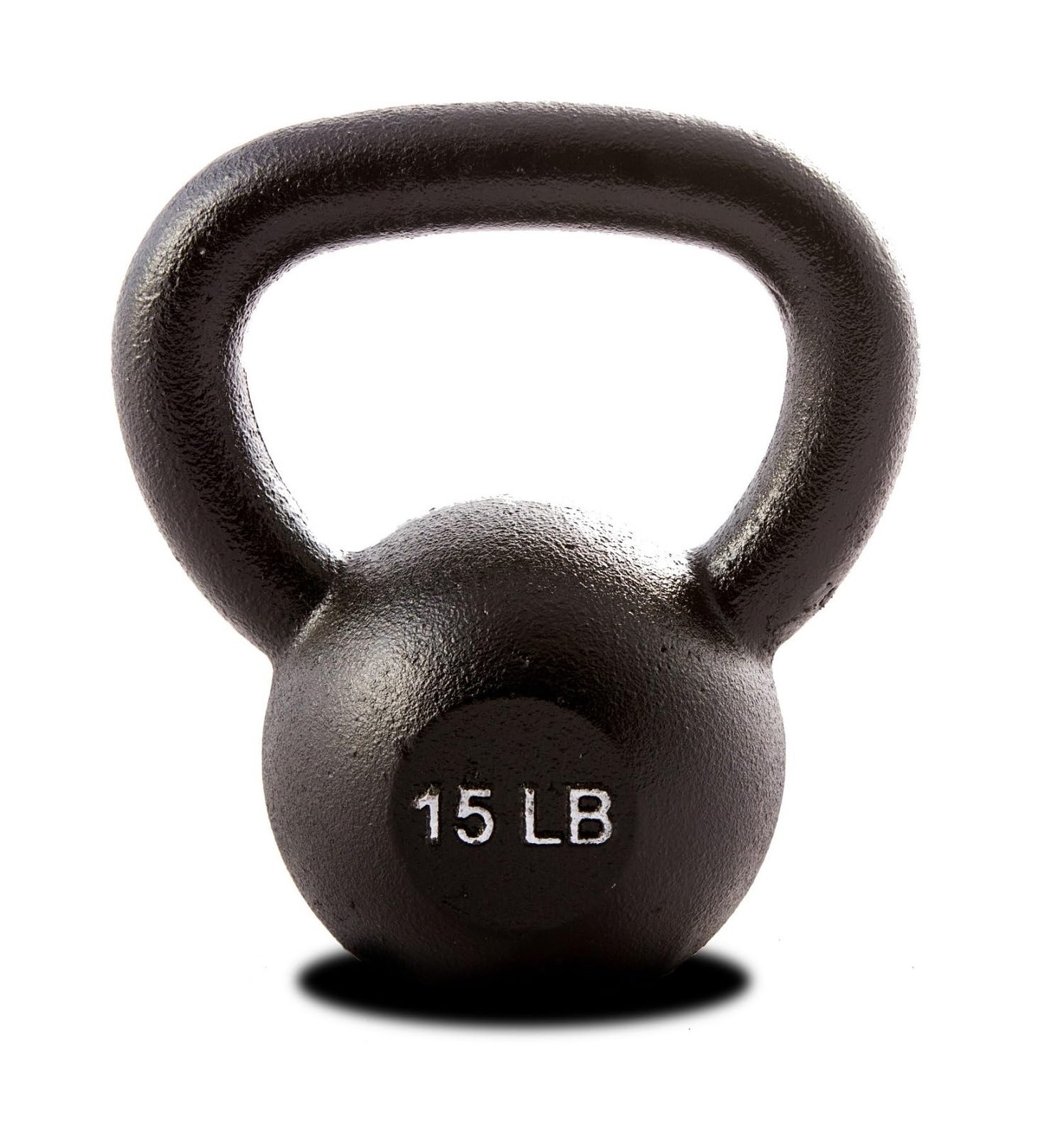 York Barbell Kettlebell Weights – 15 LB Cast Iron Kettlebells with Matte Black