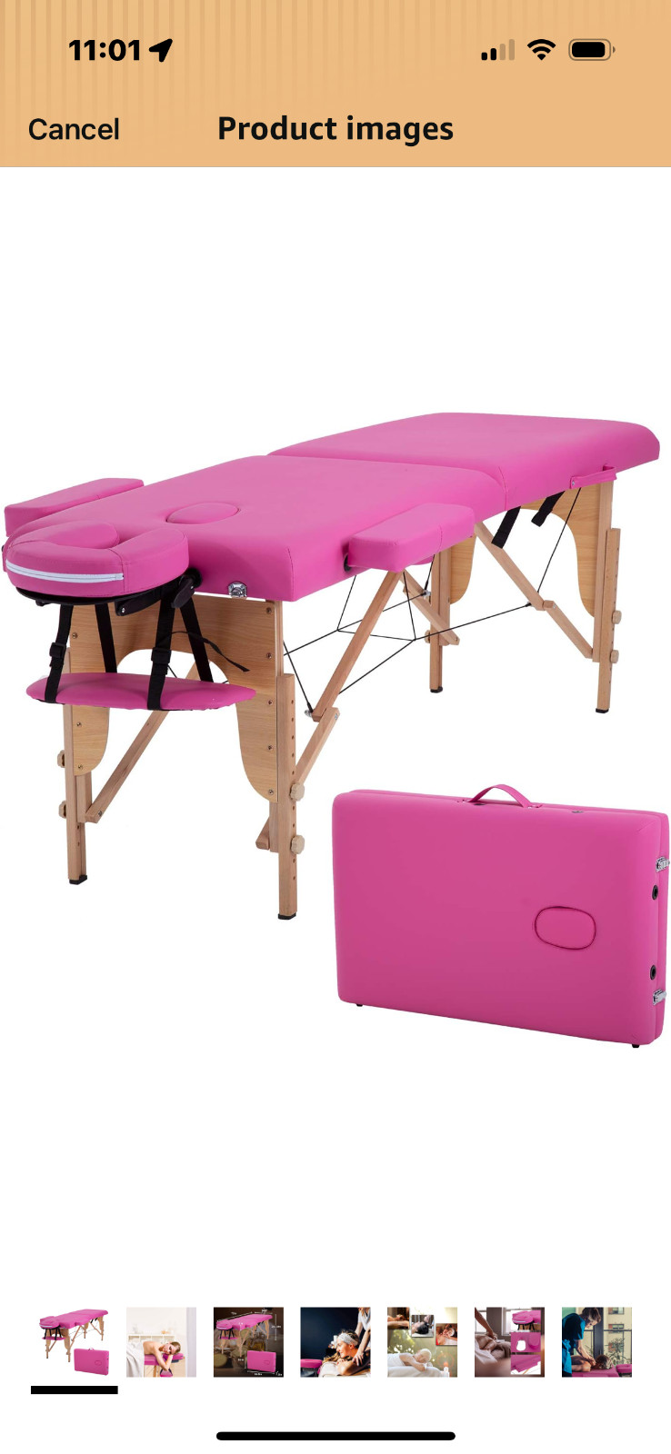 BestMassage XTS-MT296 73 inch Folding Massage Table with Carry Case - Black