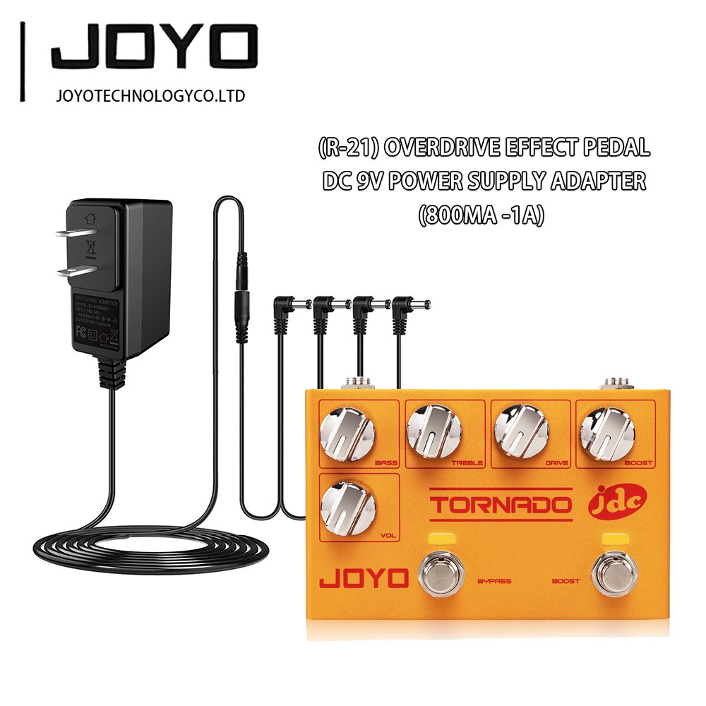 JOYO R-21 Overdrive Dual Channel Effect Pedal and DC 9V (800mA -1A) Adapter
