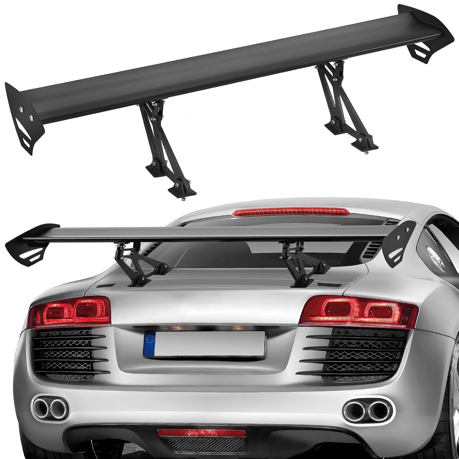 VEVOR GT Wing Car Spoiler, 43.3 inch Universal Spoiler with Single Deck, Adjusta