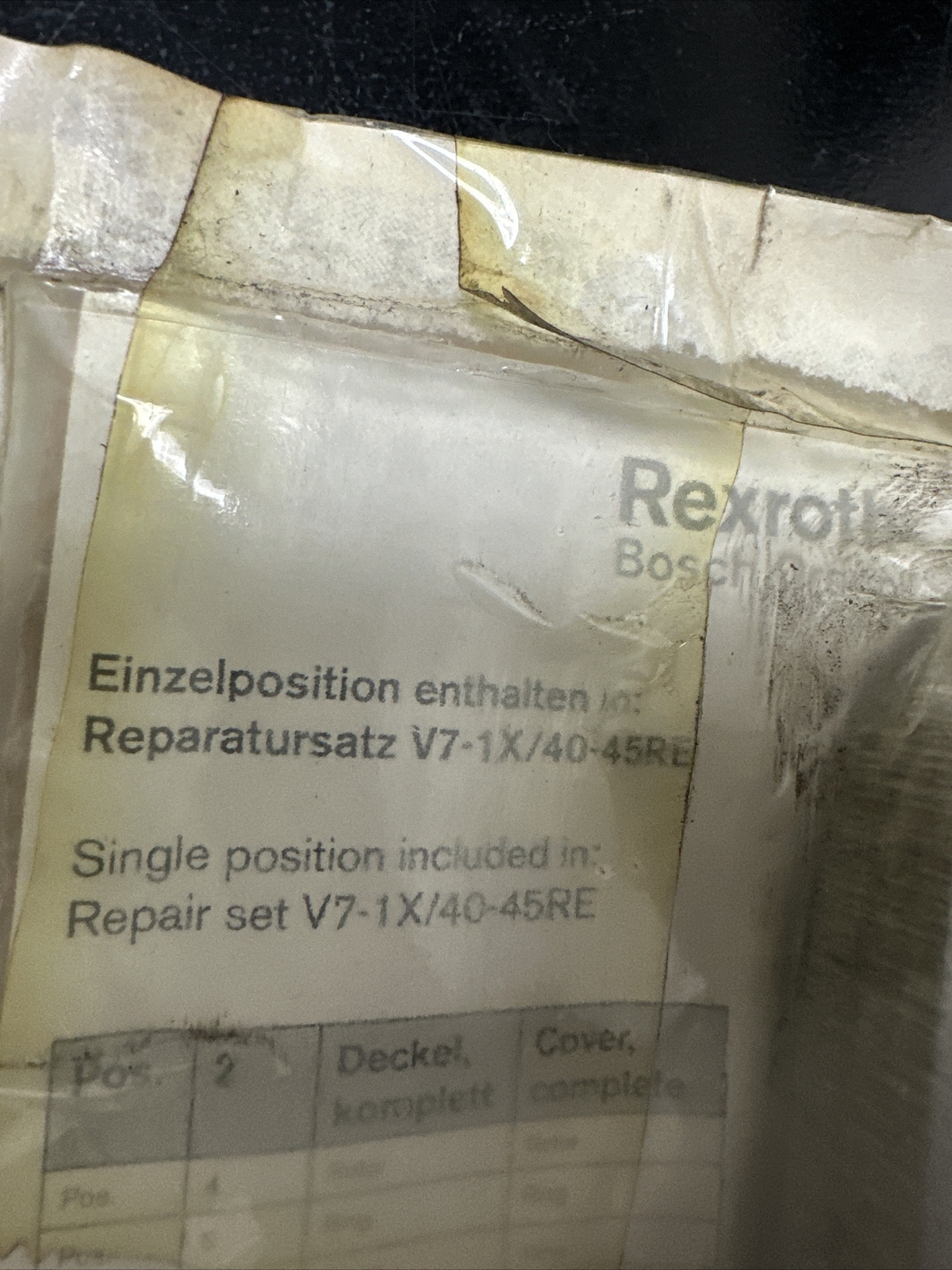 Rexroth Cover:R900826809