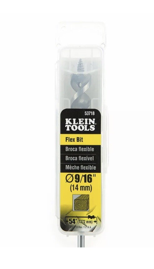 NEW KLEIN TOOLS - 53718 - 9/16 x 54 FLEX BIT AUGER  (14mm X 1372mm)