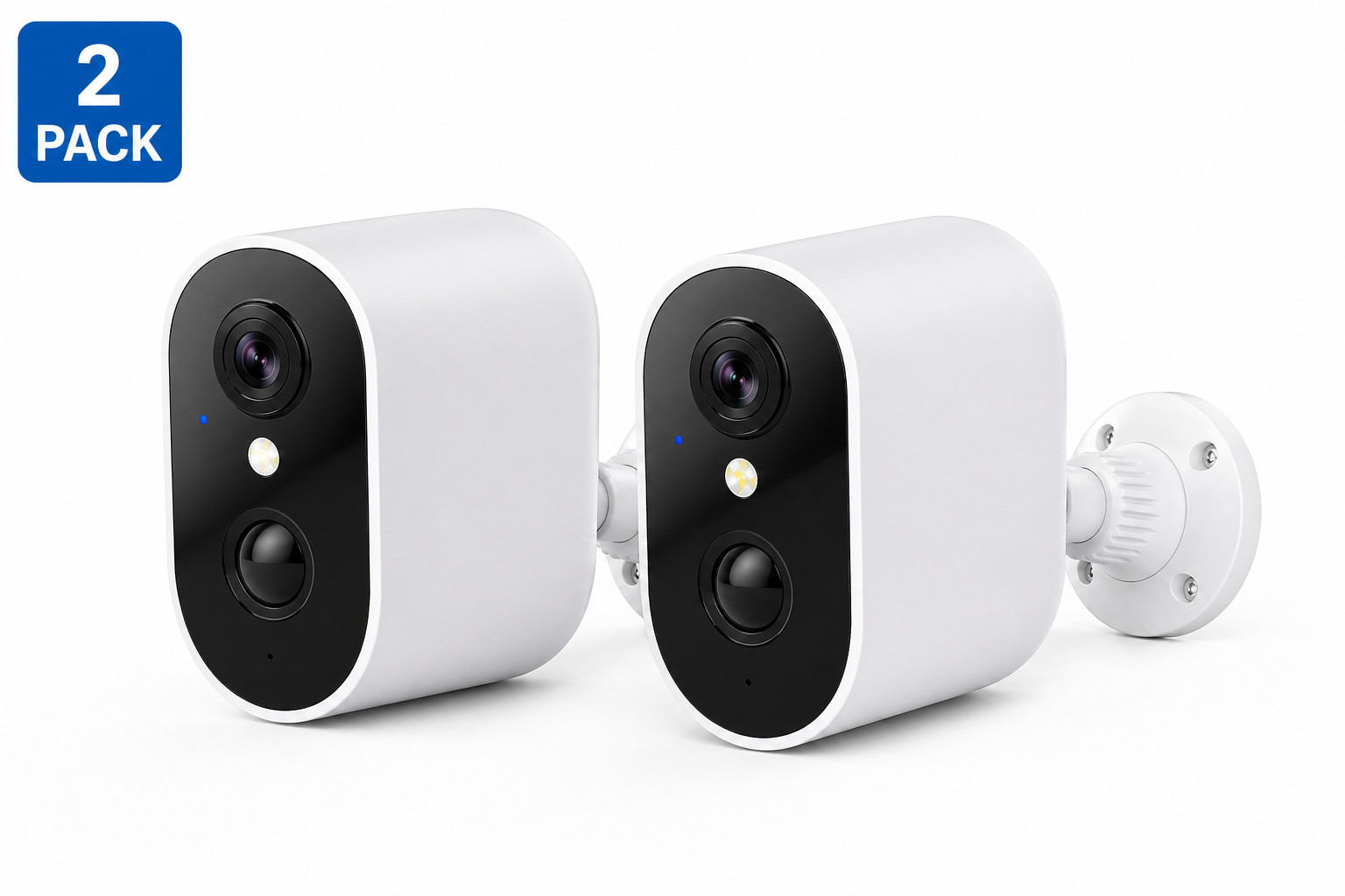 2 Pack Wireless Outdoor Security Camera Battery Powered WiFi 1080P AI Motion Det