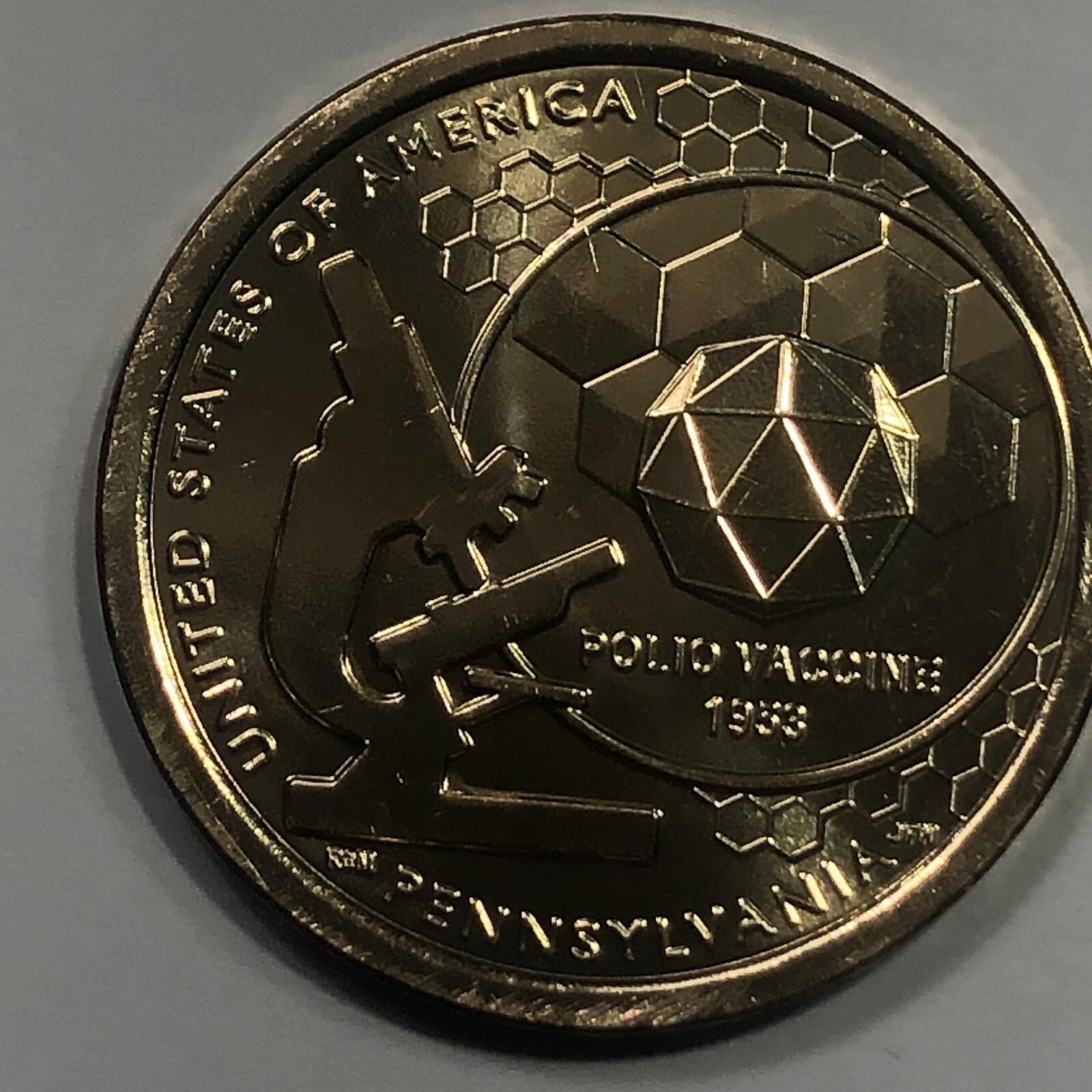 2019-P  Pennsylvania - American Innovation Golden Dollar Coin