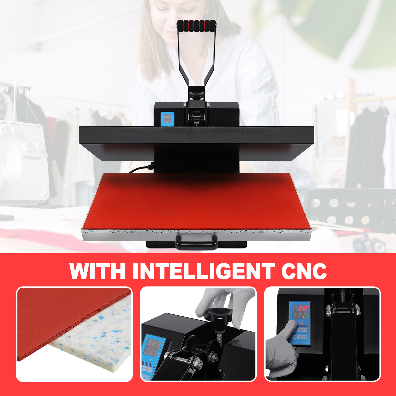 16"X24" DIY Digital Clamshell T-shirt Heat Press Machine Sublimation Transfer