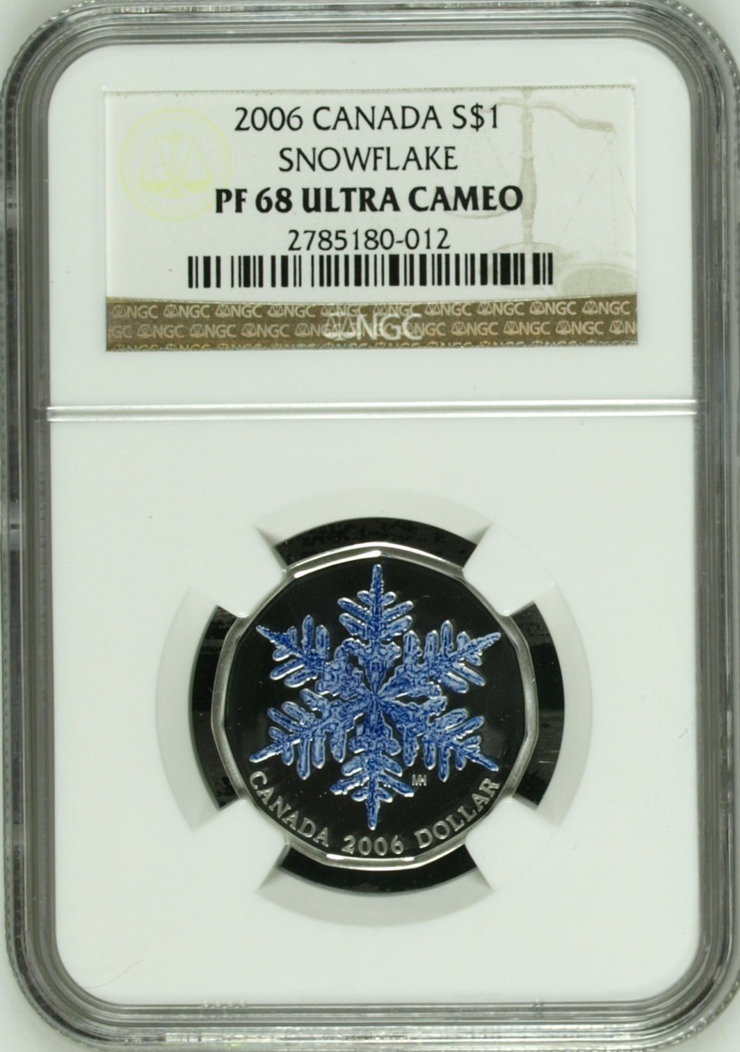 2006 Canada Snowflake Colorized Silver $1 NGC PF 68 ULTRA CAMEO