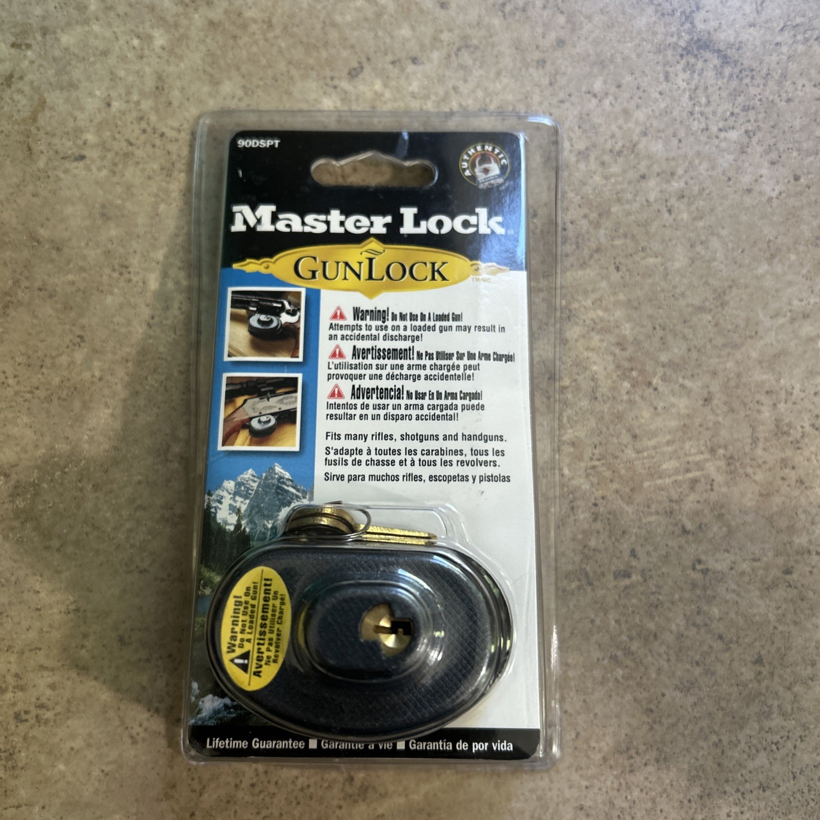 New In Box Master Lock 90DSPT Keyed Gun Trigger Lock 1 Pack Gun Lock With 2 Keys