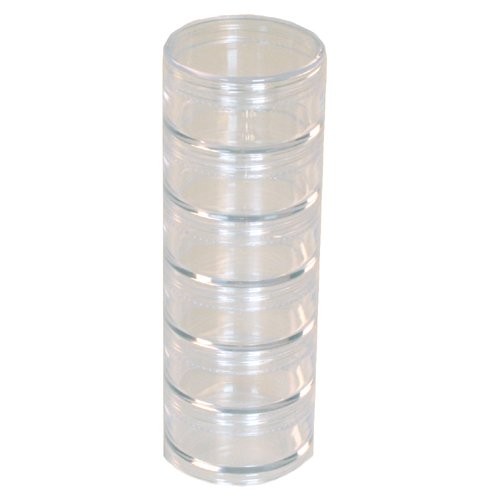 Storage Stackable Clear Containers 6 for Beads Crafts Findings Small Items 2"...