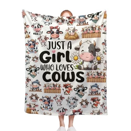 Cow Blanket, Just A Girl Who Loves 50"x40"for Kids Just a Girl Who Loves Cows1