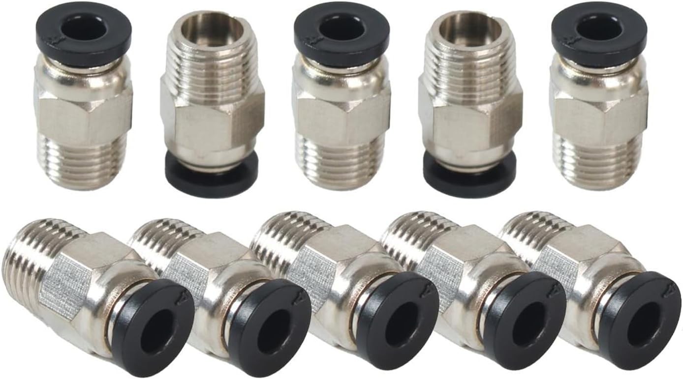 10PCS PC4-M10 Bowden Tube Coupler Male Straight PTFE Tube Push Pneumatic Connect