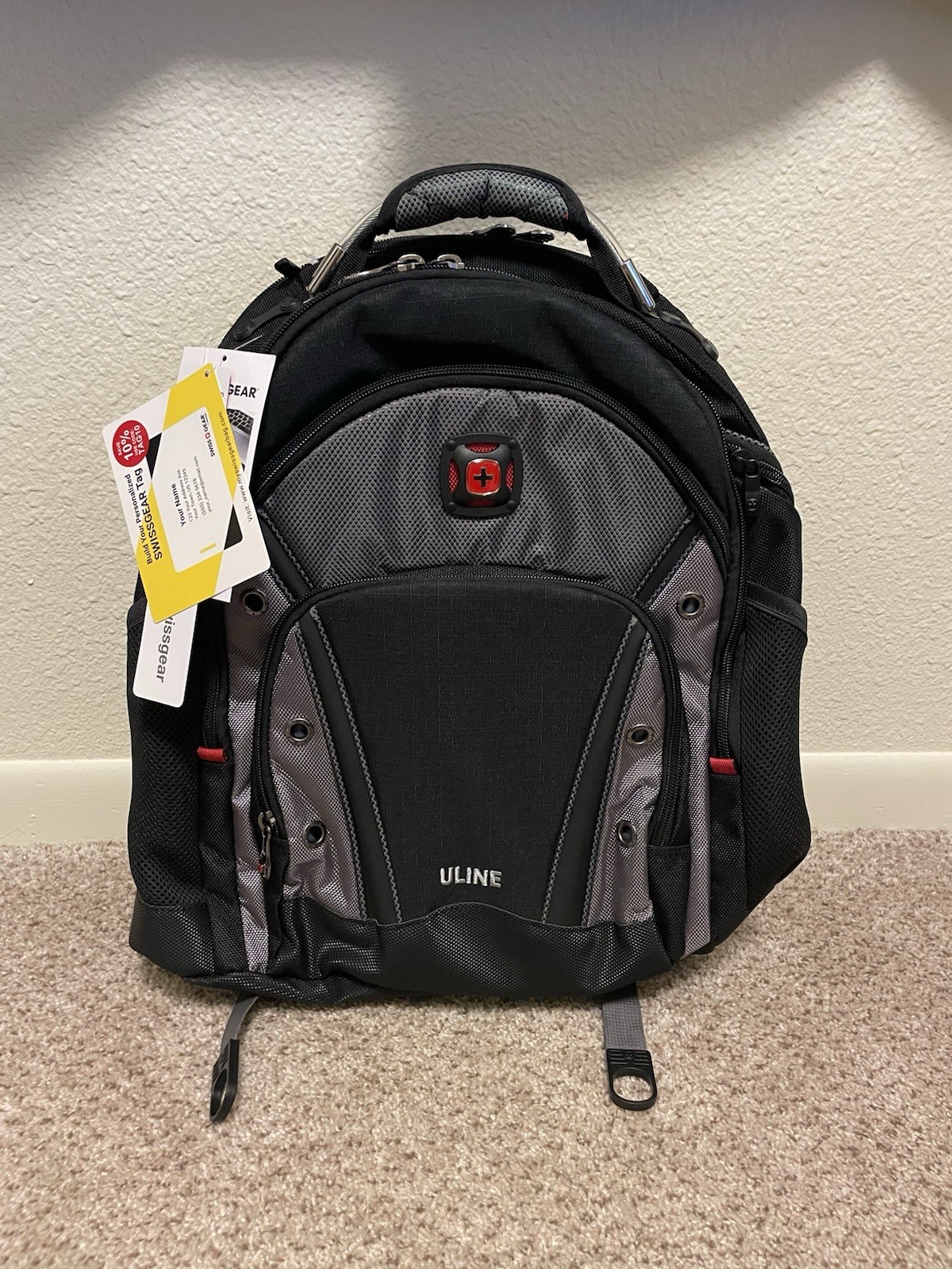 New Swiss Gear Synergy Pro Uline Laptop Notebook Tablet Backpack Black
