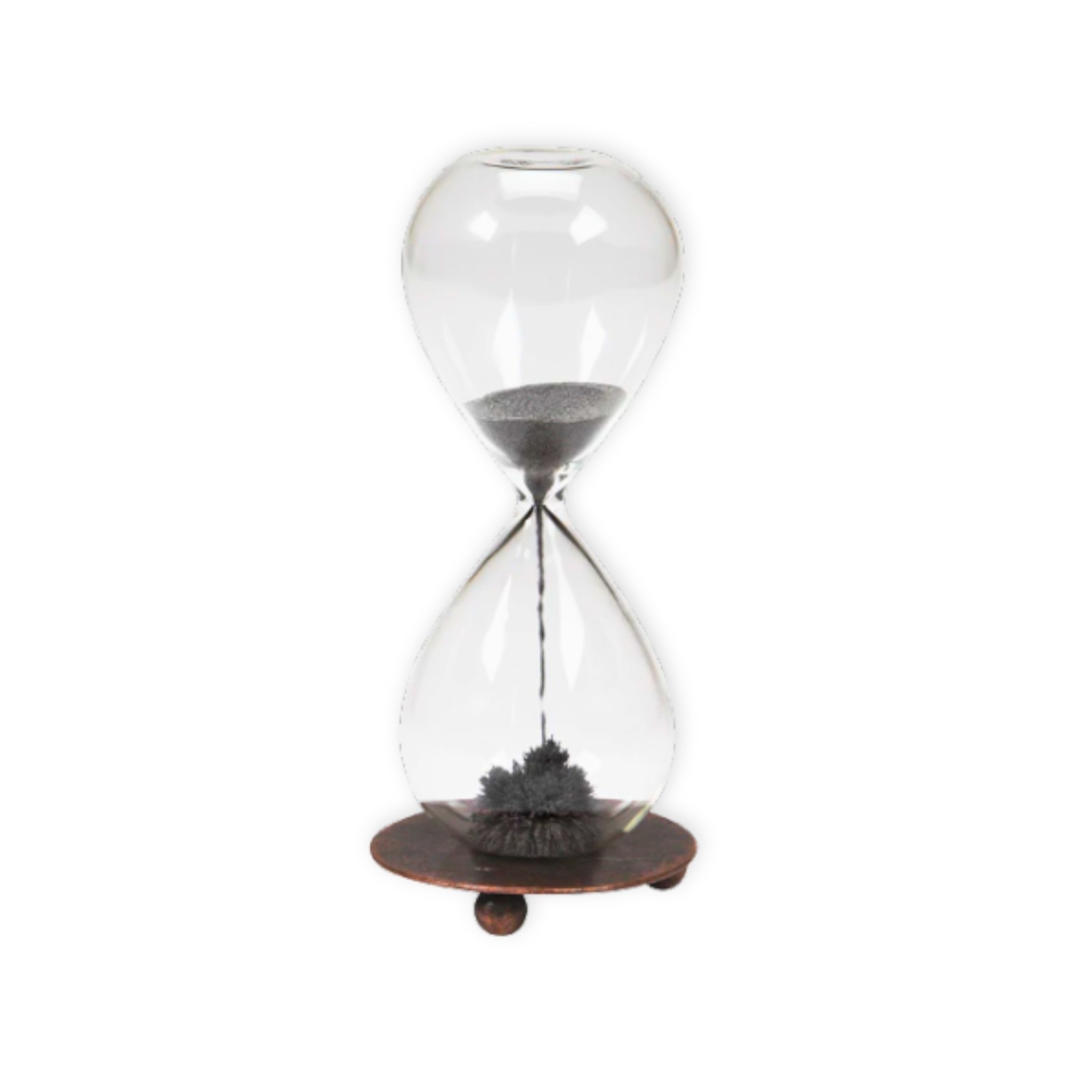 Warm Fuzzy Magnetic Sand Hourglass, 1 Minute Timer, Desk Toy, Office Decor