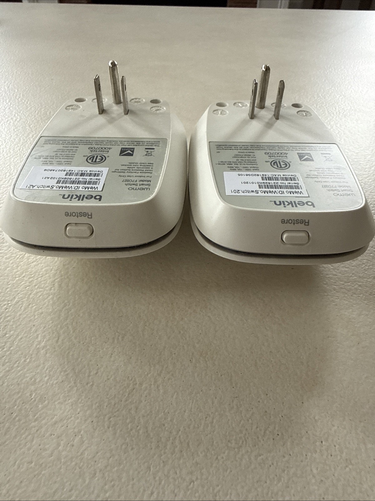BELKIN WeMo Switch Wi-Fi Smart Plug Control Phone Device Wireless F7C027 X2
