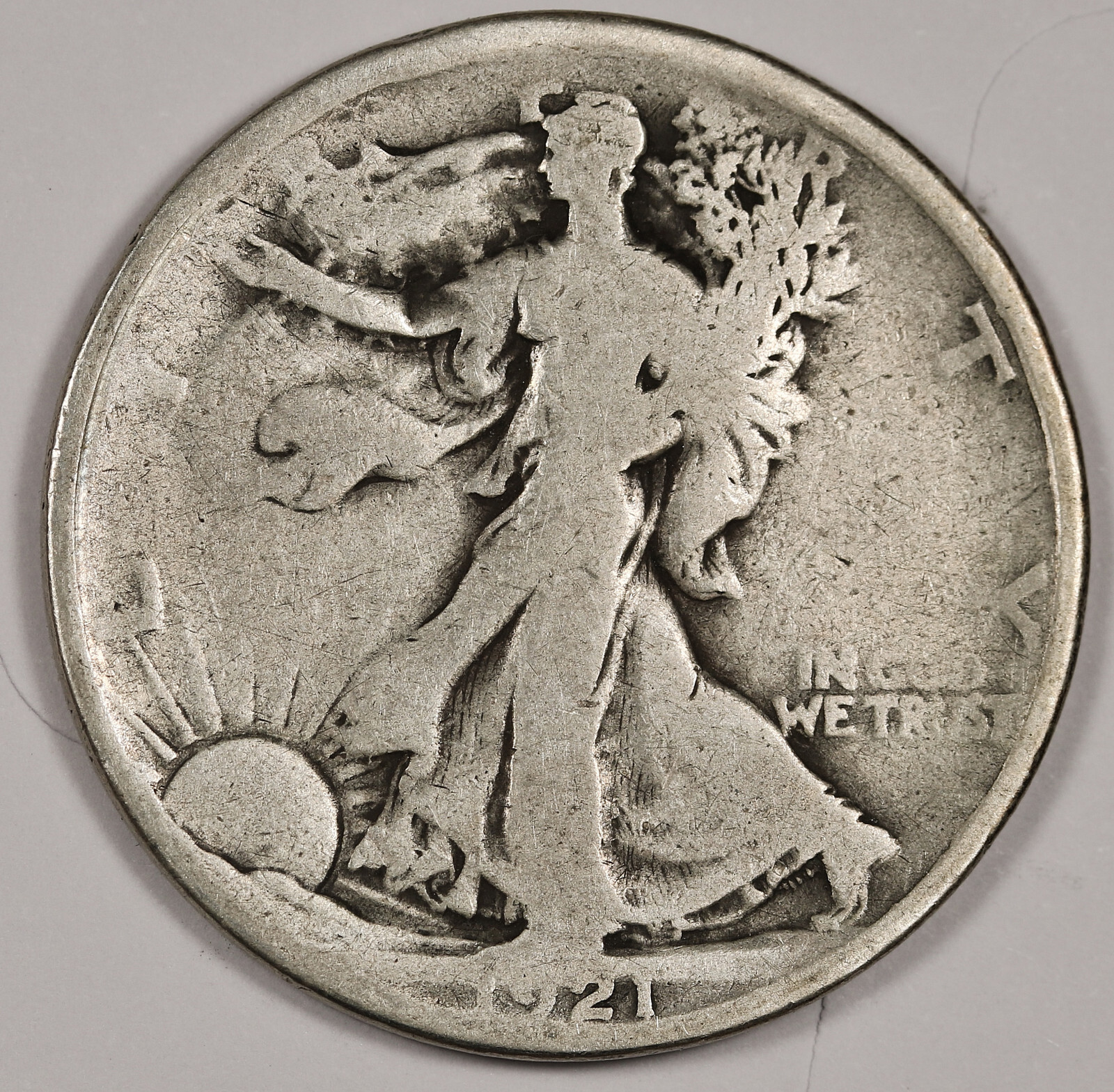 1921 Walking Liberty Half.  G-VG.  186033