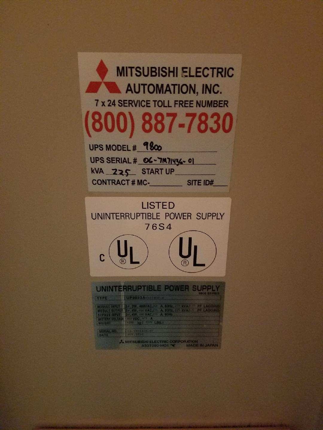 Mitsubishi 9800A Series UPS Extended