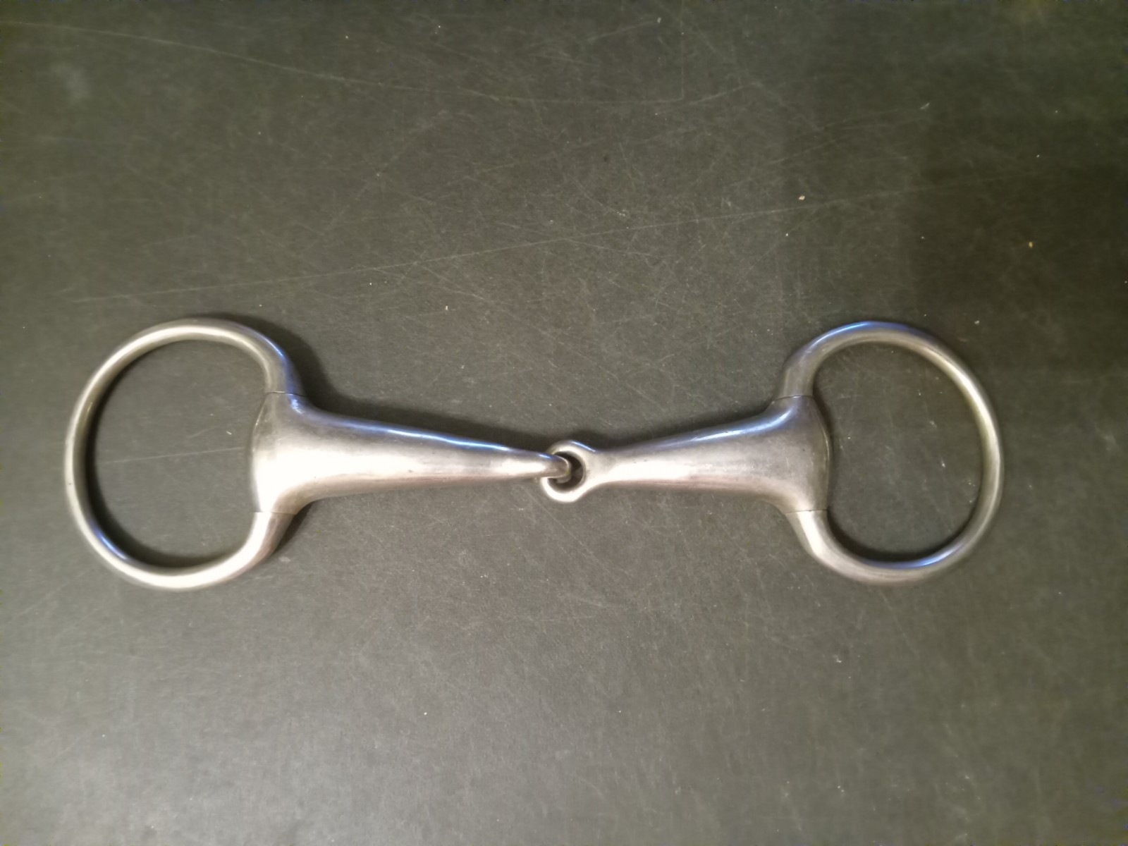 used eggbutt snaffle bit 5 1/2 in mouth stainless steel