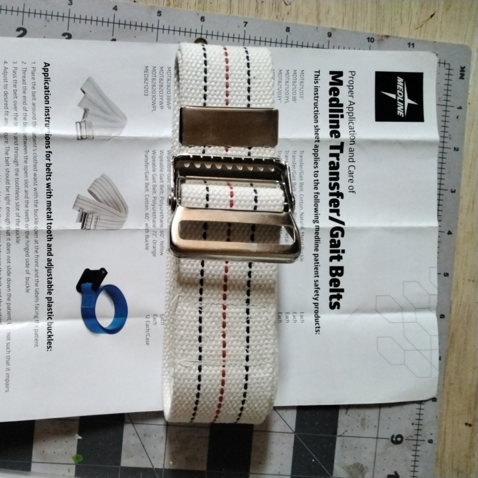 Medline 60" White Gait Belt B17