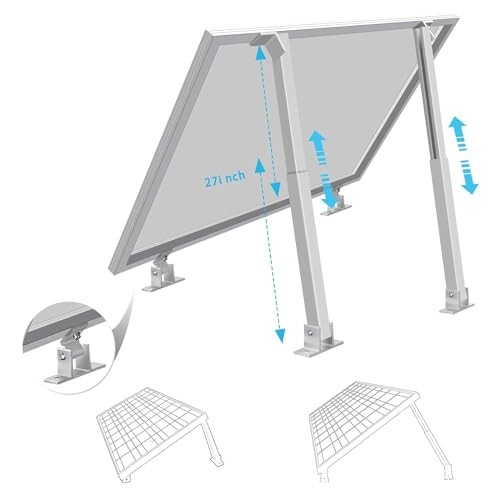 2 Sets (4Pcs) Solar Panel Mounting Brackets - Adjustable Solar Panel Tilt