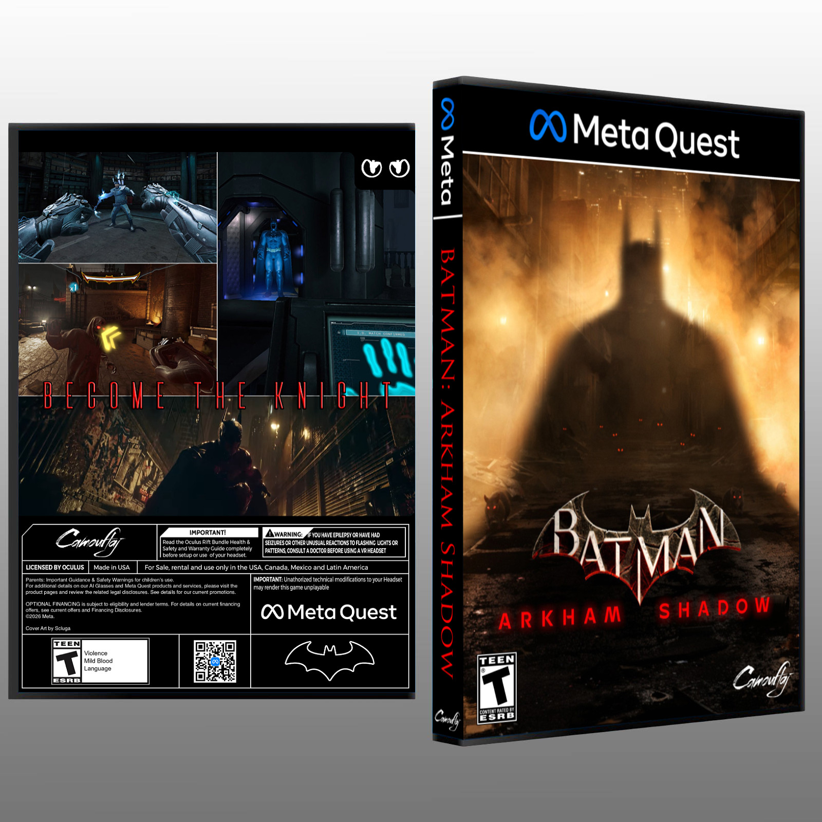 Batman: Arkham Shadow (Meta Quest) CUSTOM DVD Case For Display