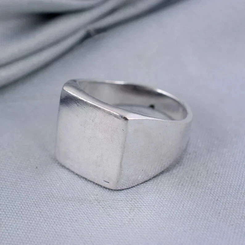 925 Sterling Silver Signet Ring mans Wedding Ring Simple And plain Signet Ring