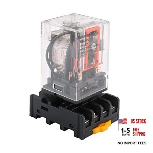 Power Relay MK2P-I 24VDC Coil DPDT 8 Pin with Plug-in Terminal Socket, for