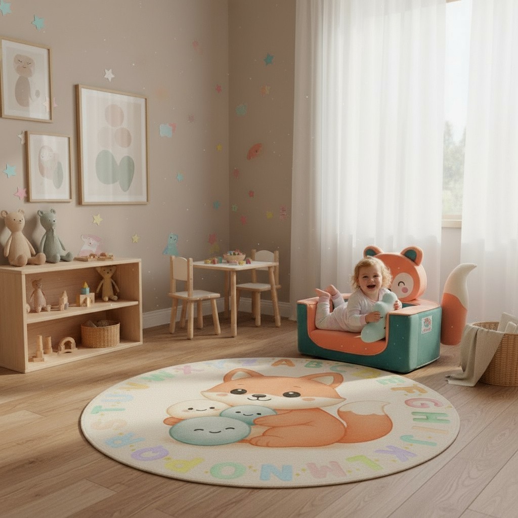 Fox Toddler Chair Kids Foam Sofa | Kawaii Montessori Kids Seat | Soft Armchair