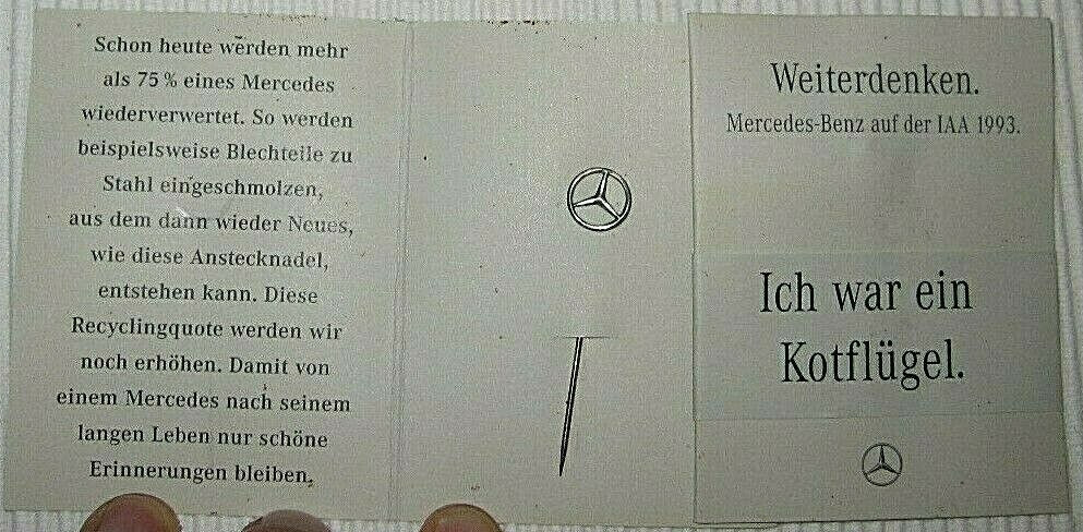 Mercedes Benz Star Logo IAA 1993 Pin NEW (A1.1)